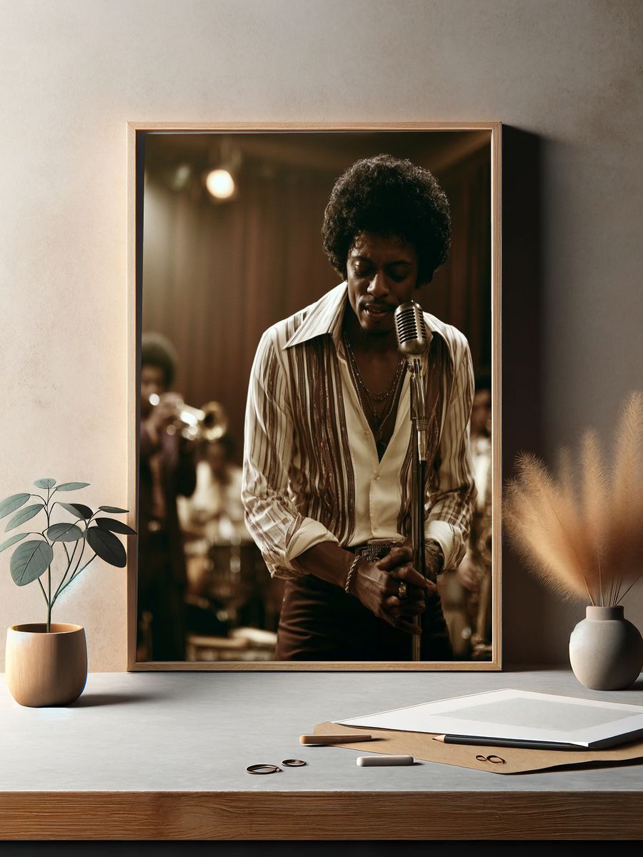 Soul Singer Stage Portrait Poster. — room view 2