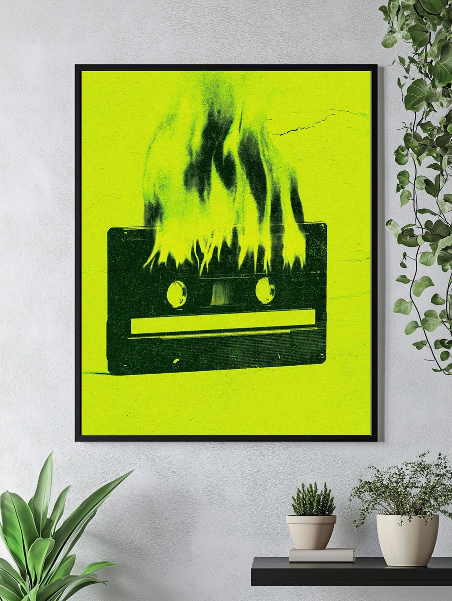 Burning Cassette Tape Poster. — room view 4