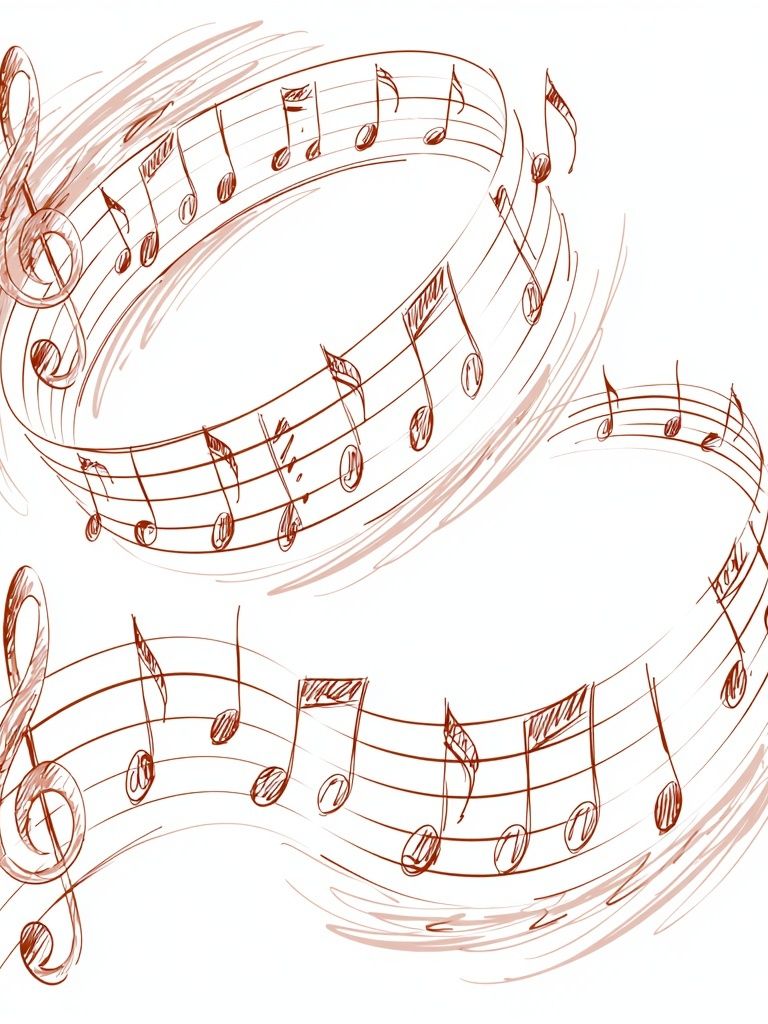 Musical Notes Sketch Poster. poster detail