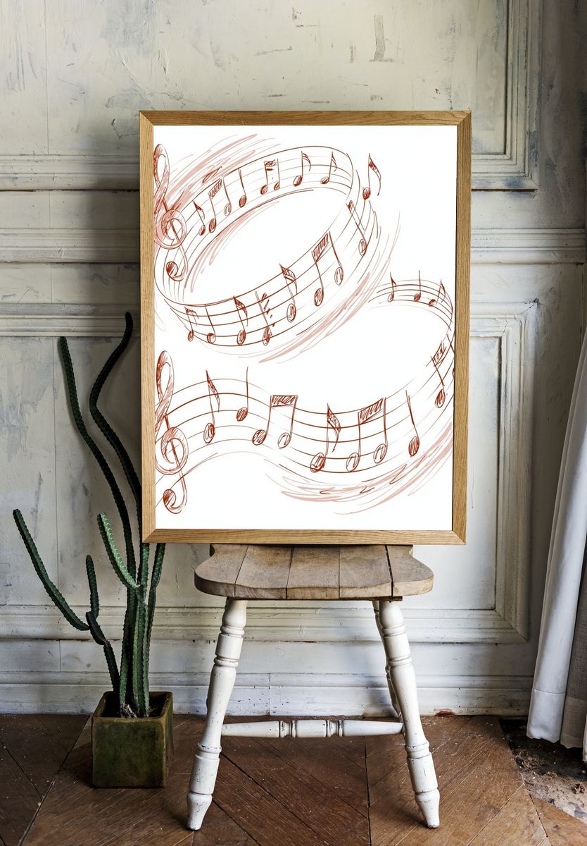 Musical Notes Sketch Poster. room preview