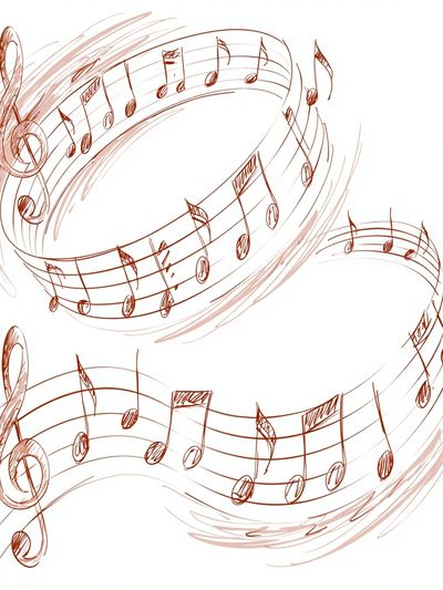 Musical Notes Sketch Poster. poster