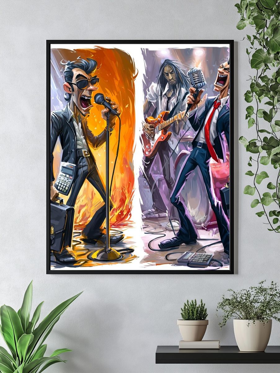 Rock Band Performance Illustration Poster. — room view 4