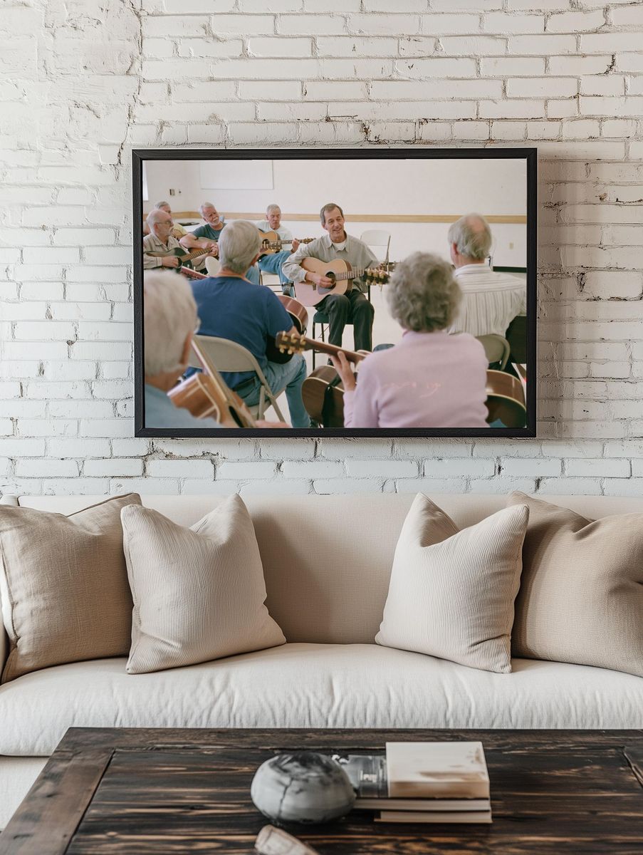 Guitar Circle Session Photography Poster. room preview