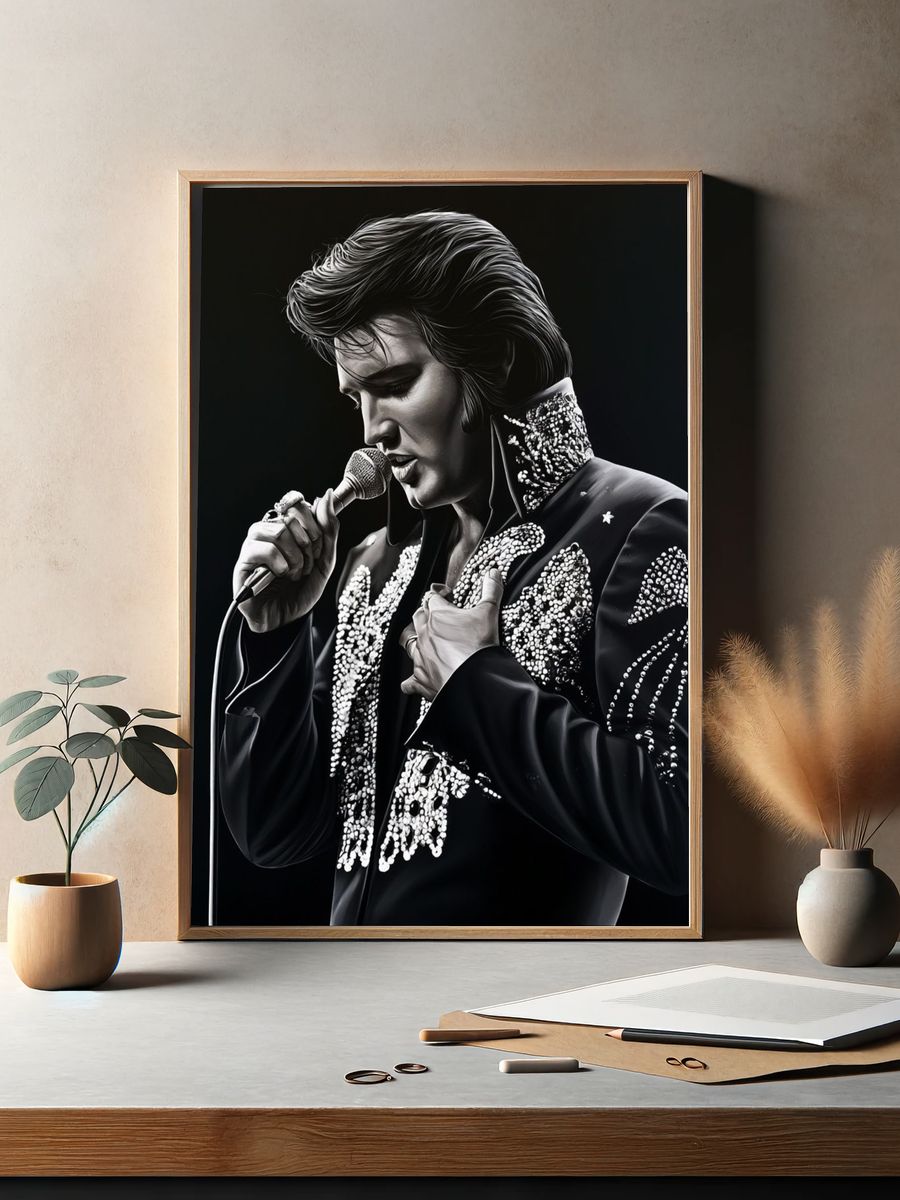 Elvis Presley Portrait Print. — room view 2
