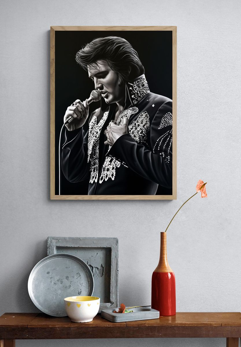 Elvis Presley Portrait Print. — room view 3