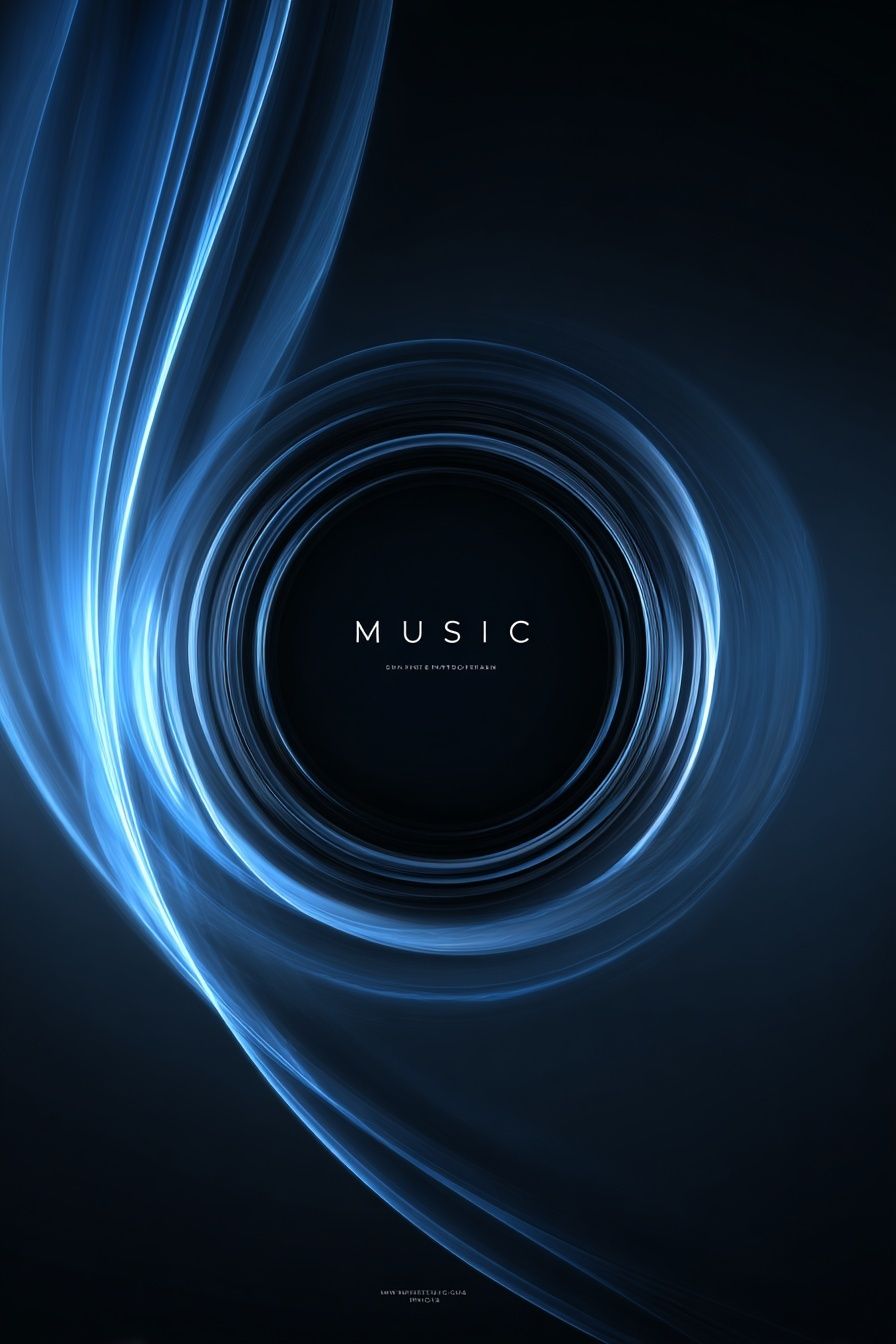 Music Light Swirl Typography Poster. poster detail