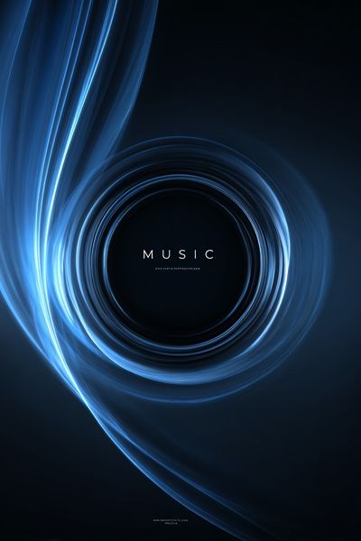 Music Light Swirl Typography Poster. poster