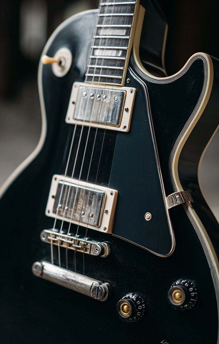 Black Electric Guitar Photography Poster. poster detail