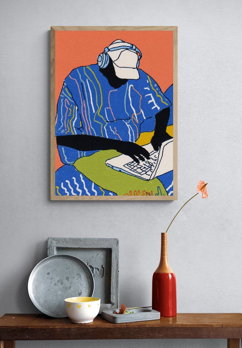 DJ Producer Illustration Poster. — room view 3
