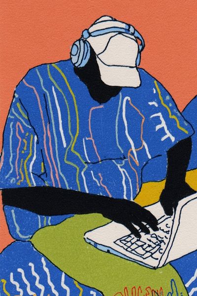 DJ Producer Illustration Poster.