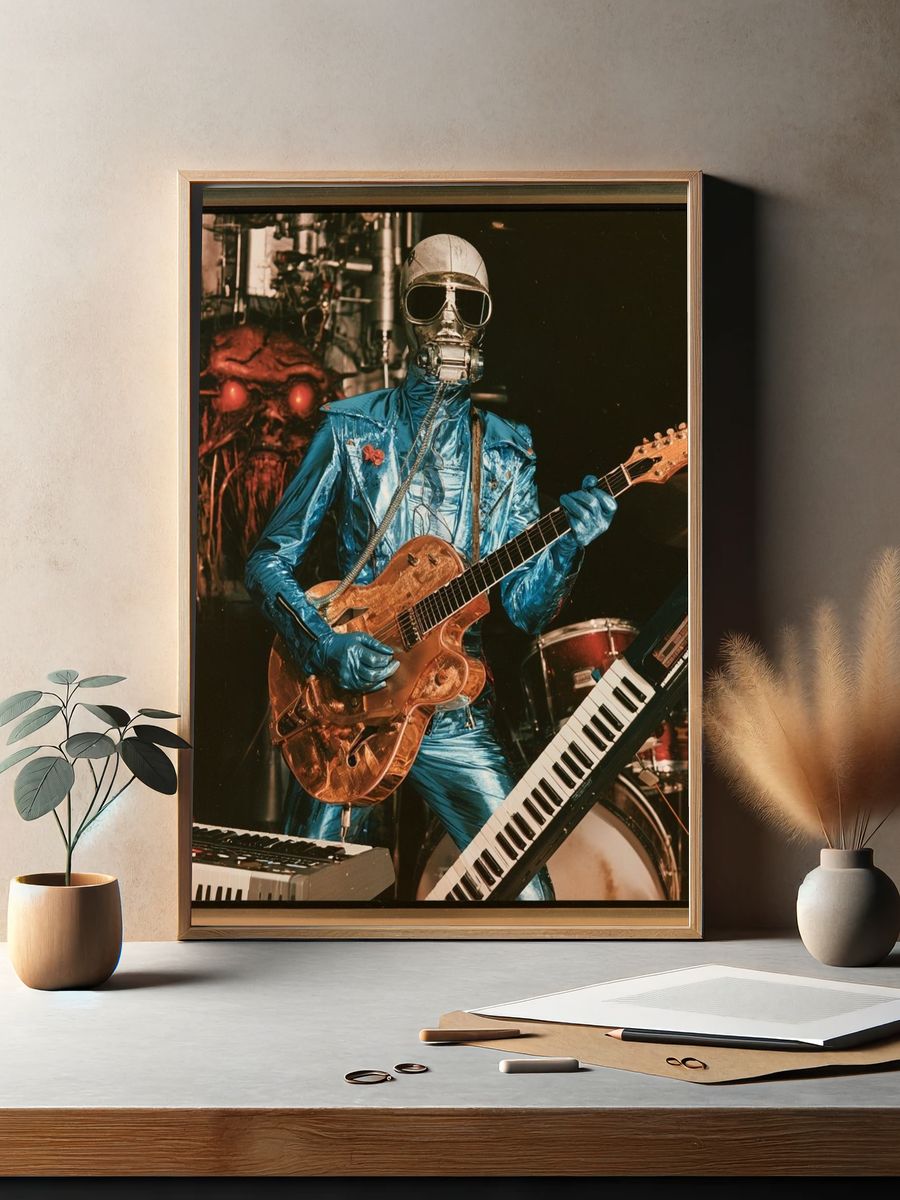 Robot Guitarist Sci-Fi Poster. — room view 2