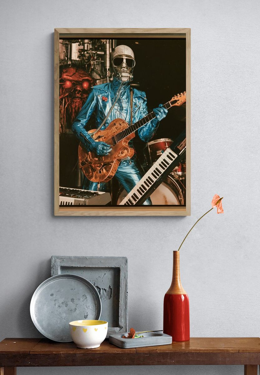 Robot Guitarist Sci-Fi Poster. — room view 3