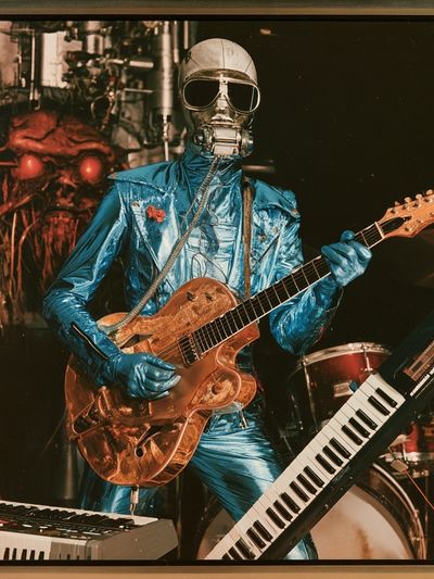 Robot Guitarist Sci-Fi Poster. poster
