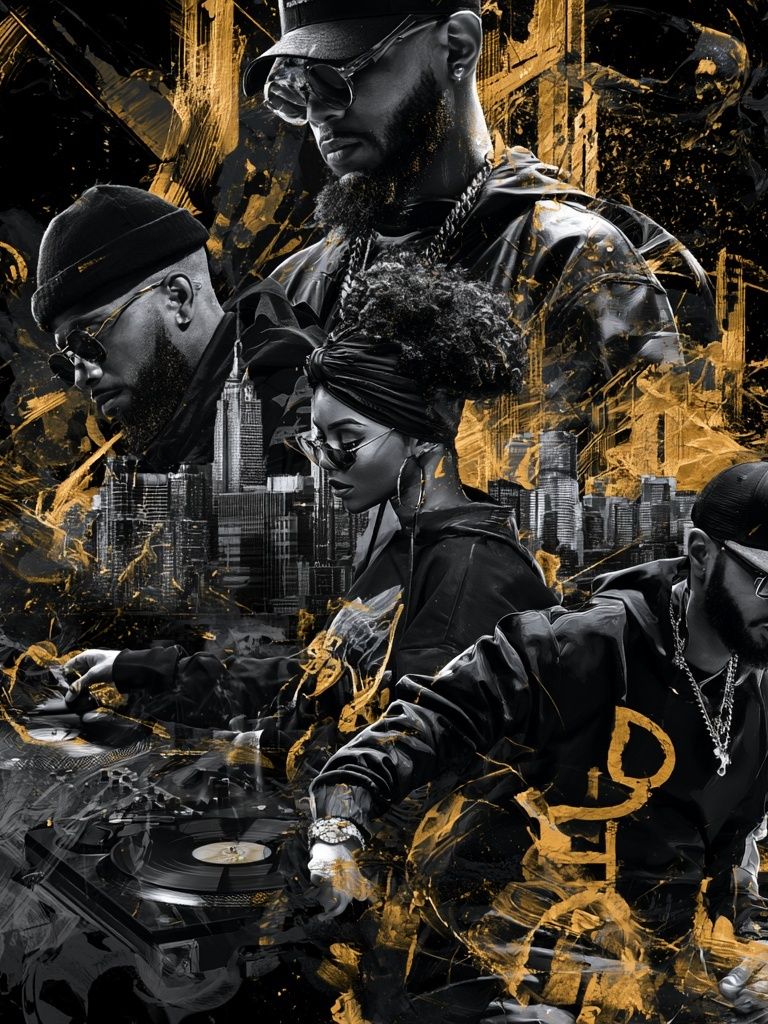 Hip-Hop DJ Collage Poster. poster — music art