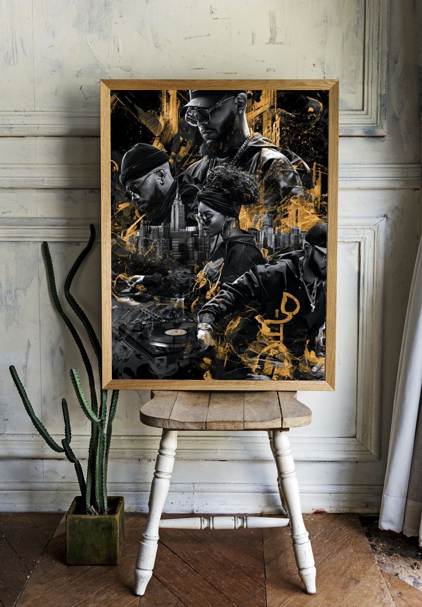 Hip-Hop DJ Collage Poster. room preview
