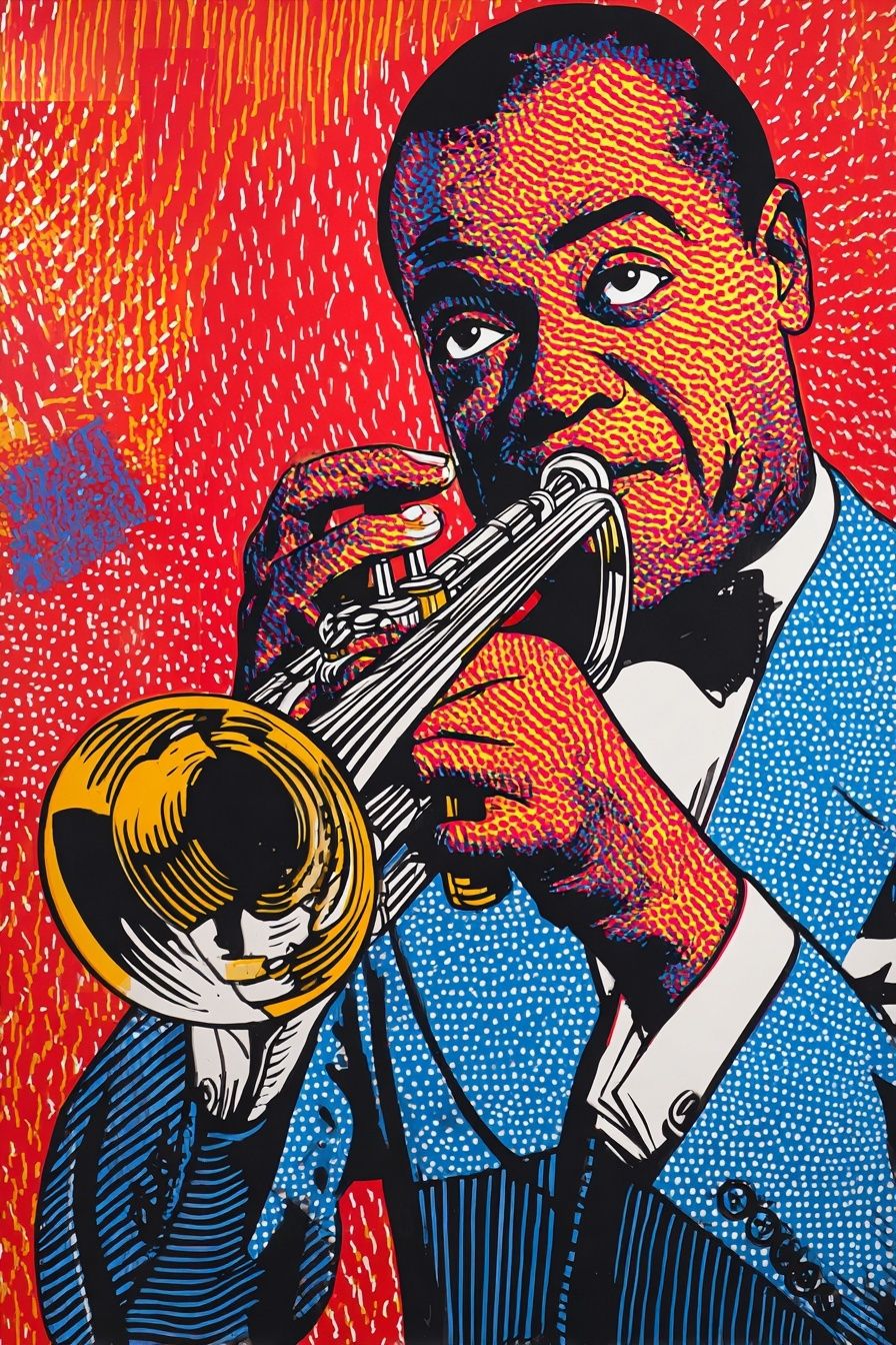 Jazz Trumpet Pop Art Poster. poster detail