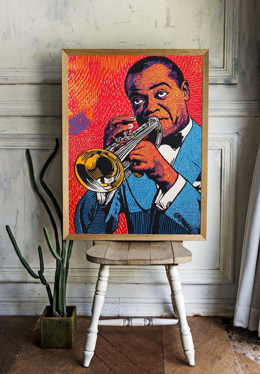 Jazz Trumpet Pop Art Poster. — room view 1