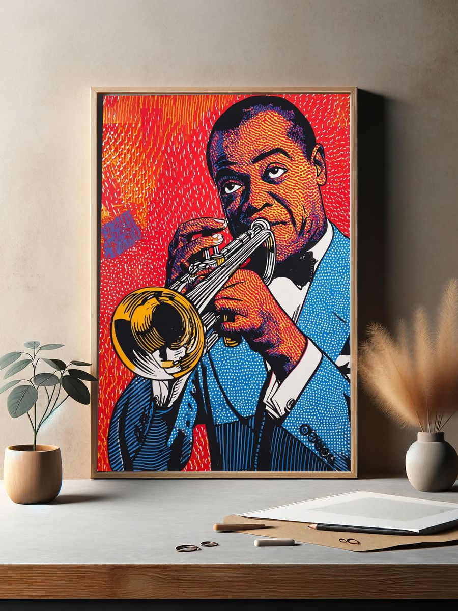 Jazz Trumpet Pop Art Poster. — room view 2