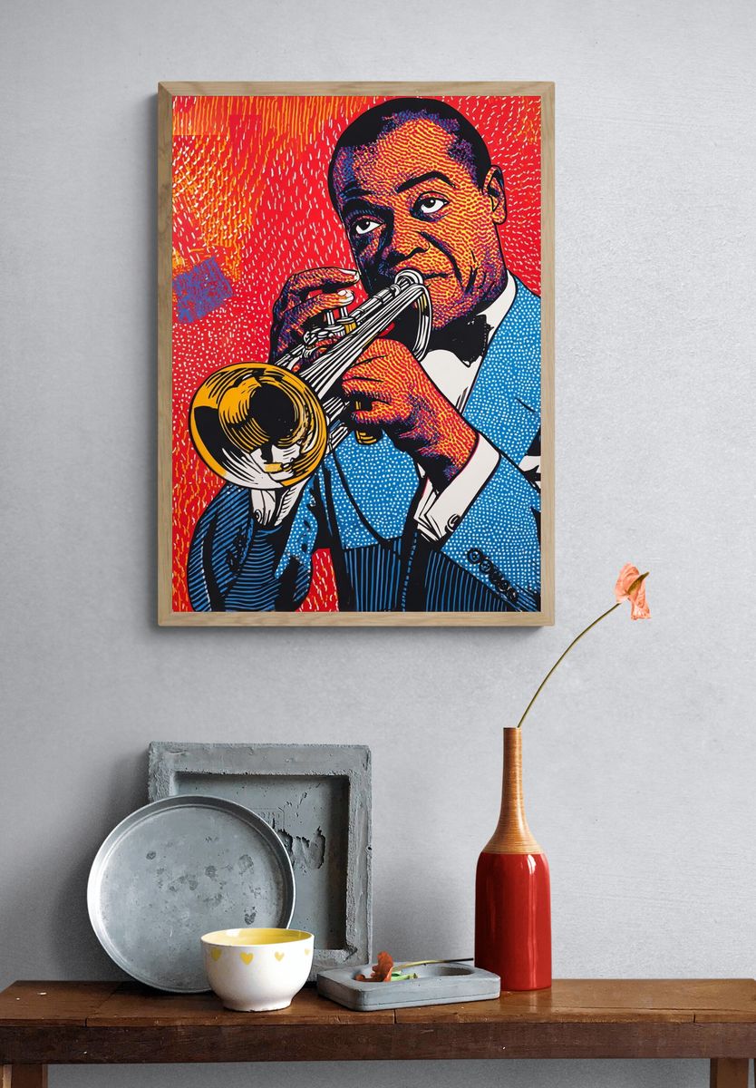 Jazz Trumpet Pop Art Poster. — room view 3