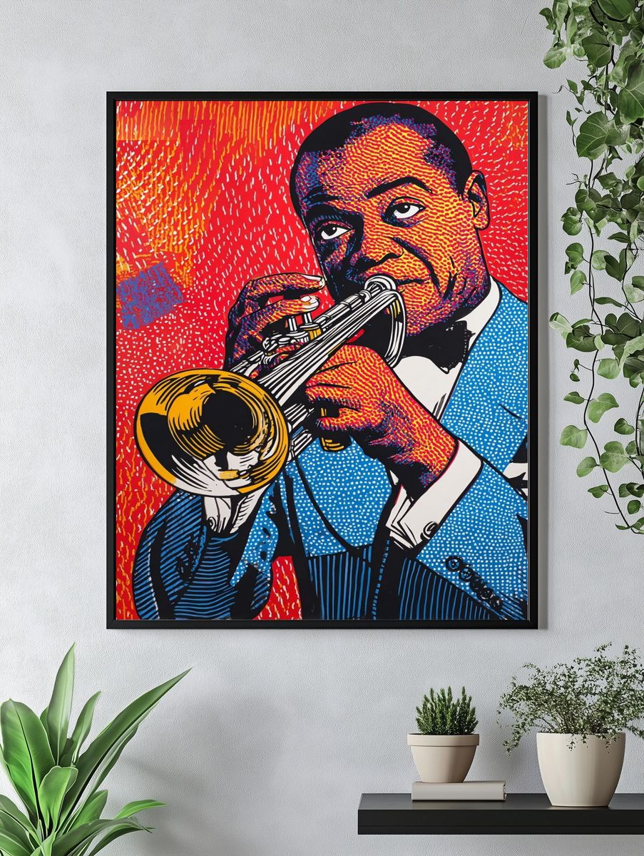 Jazz Trumpet Pop Art Poster. — room view 4