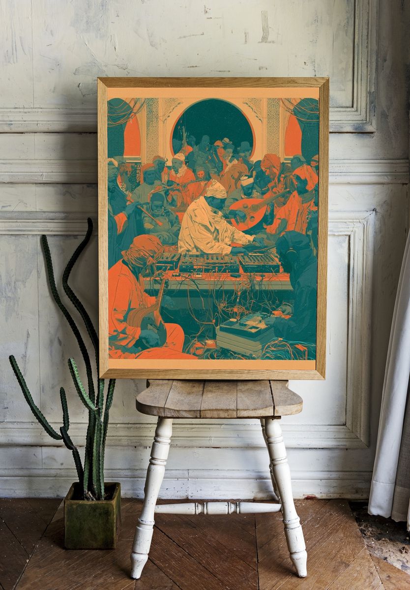 Sufi Music Ensemble Illustration Poster. room preview