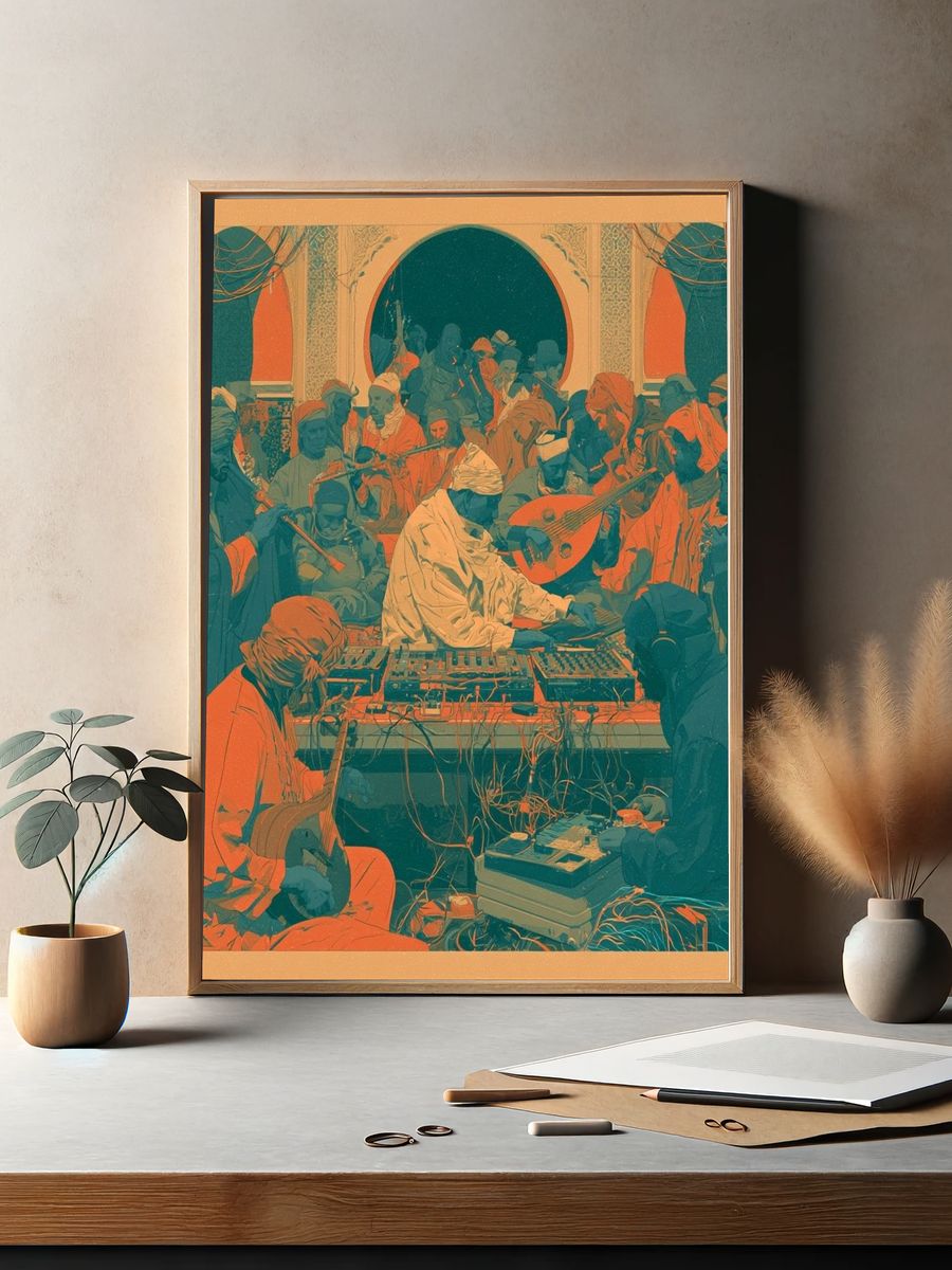 Sufi Music Ensemble Illustration Poster. — room view 2