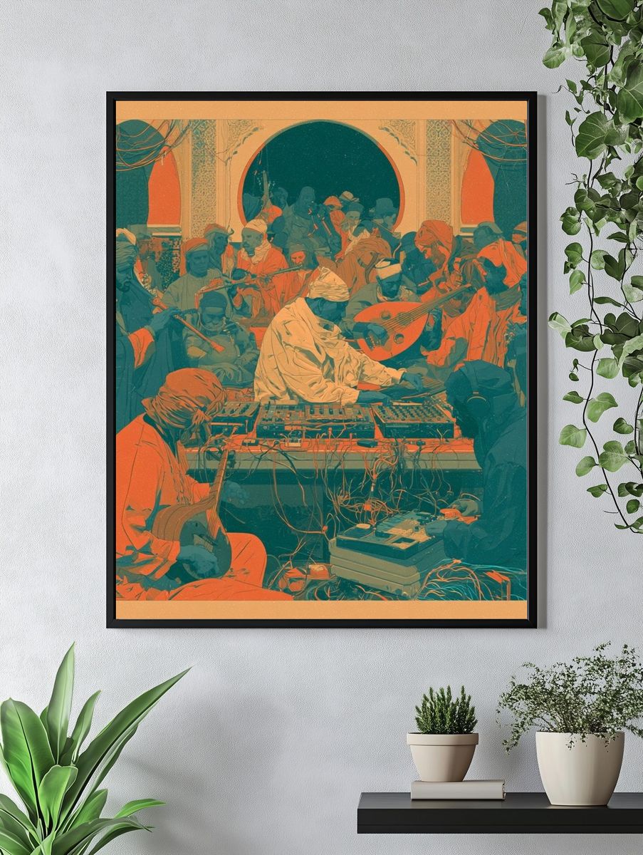 Sufi Music Ensemble Illustration Poster. — room view 4