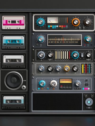 Retro Audio Cassette Console Poster. poster