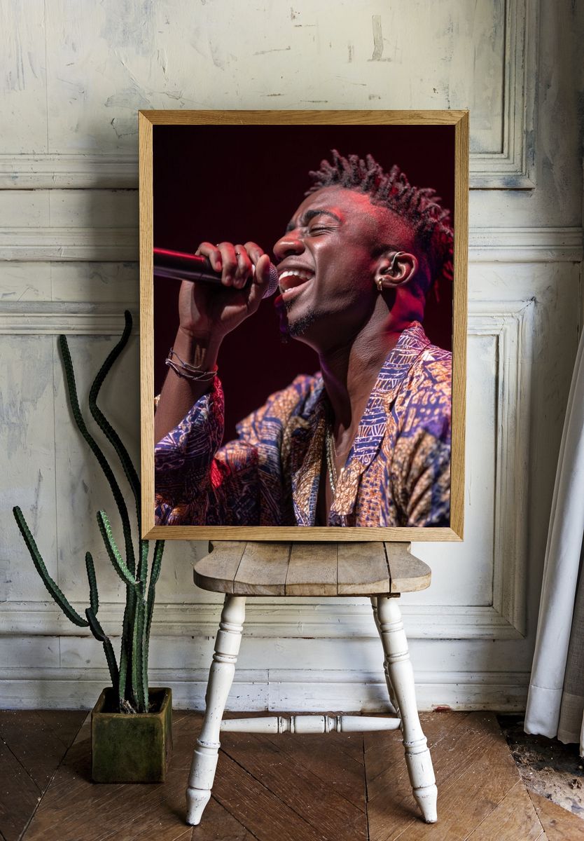 Soulful Singer — Music Print. room preview