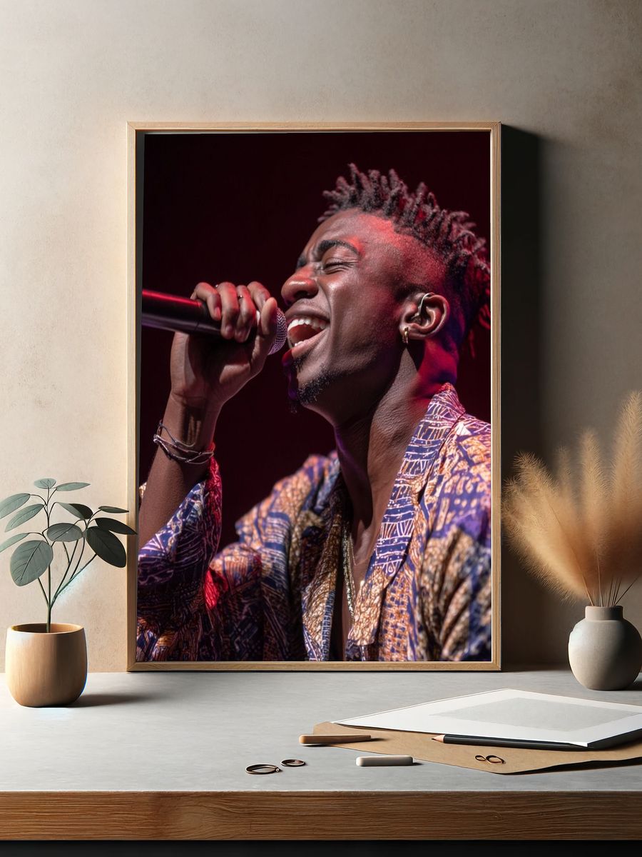 Soulful Singer — Music Print. — room view 2