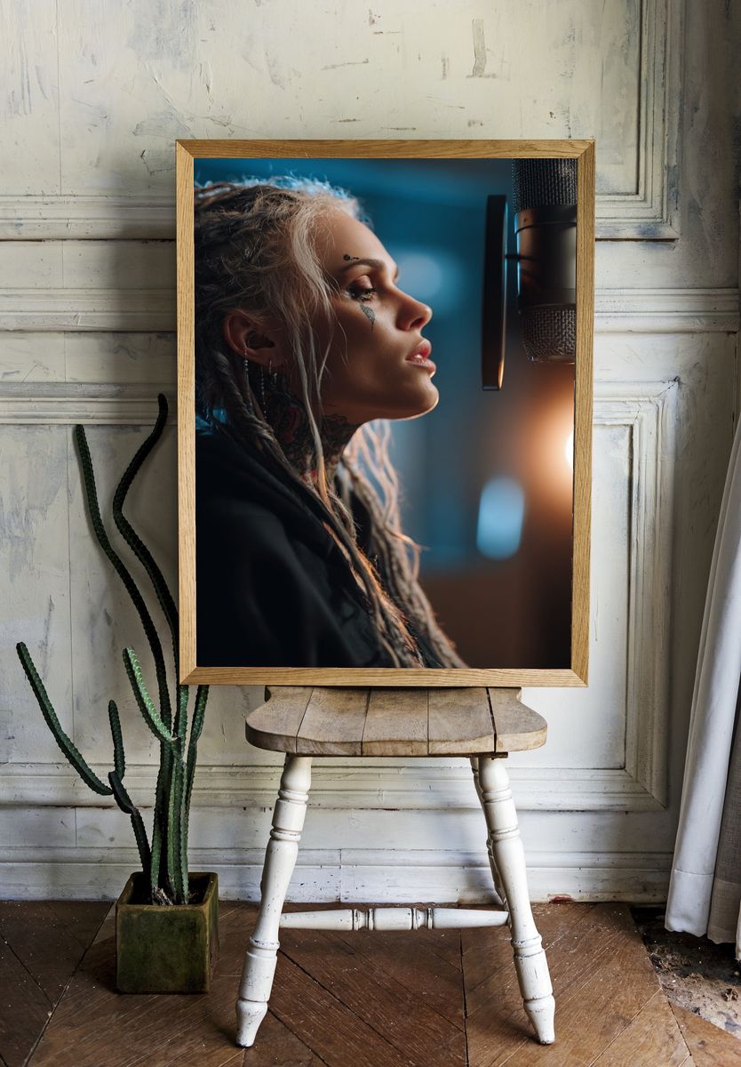 Singer in Studio — Photography Print. — room view 1