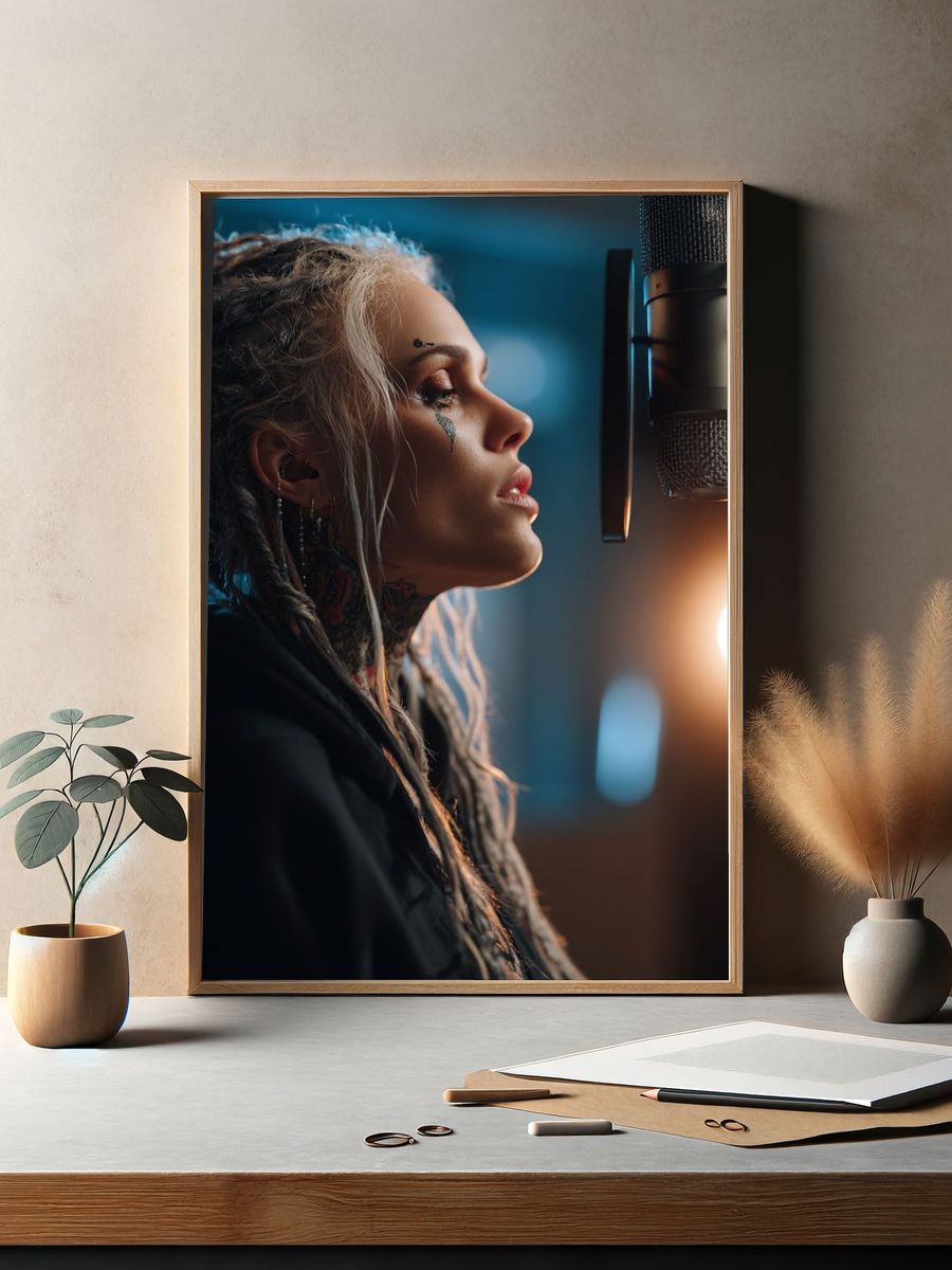 Singer in Studio — Photography Print. — room view 2