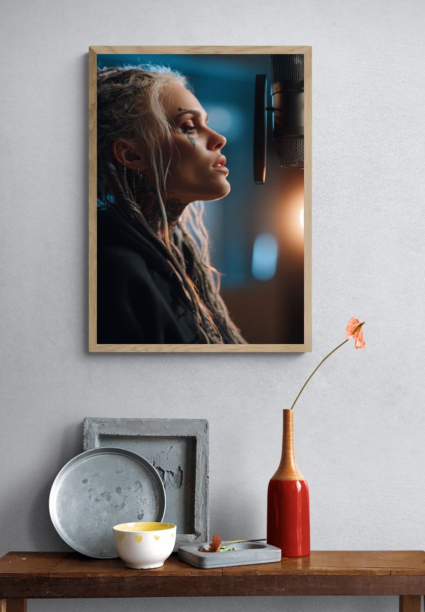 Singer in Studio — Photography Print. — room view 3