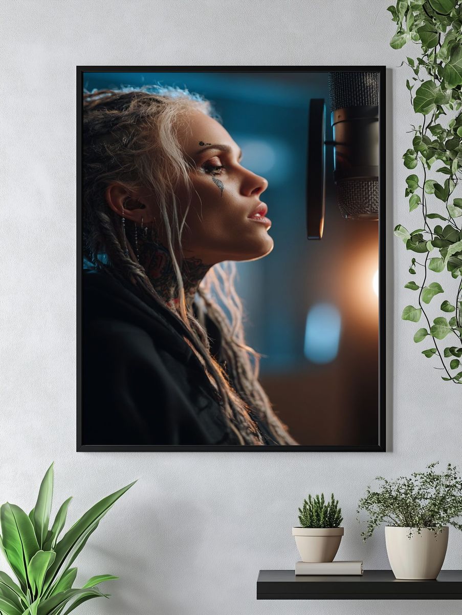 Singer in Studio — Photography Print. — room view 4