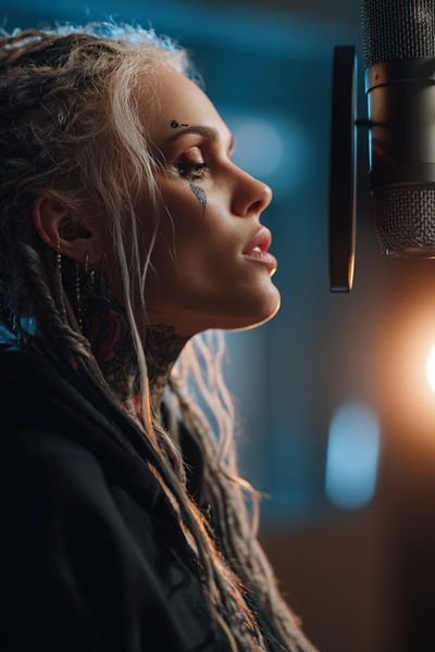 Singer in Studio — Photography Print. poster