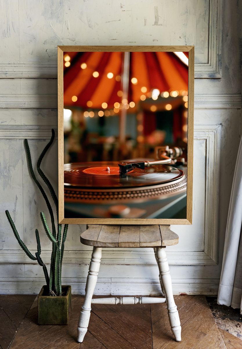 Vinyl Turntable Photography Poster. room preview