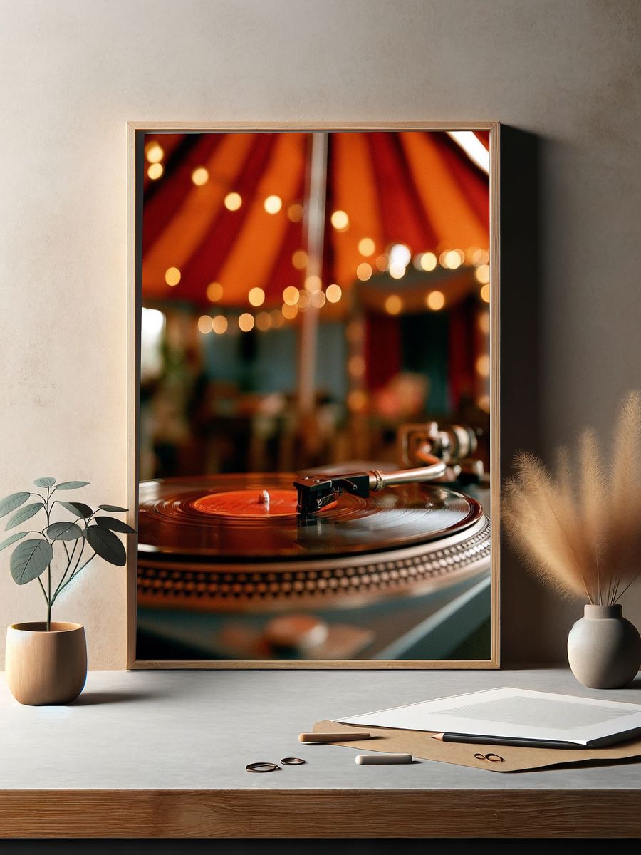 Vinyl Turntable Photography Poster. — room view 2