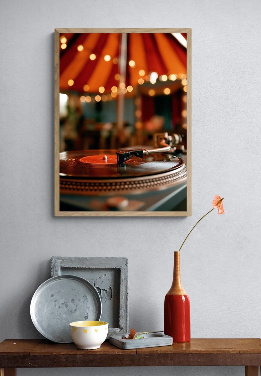 Vinyl Turntable Photography Poster. — room view 3