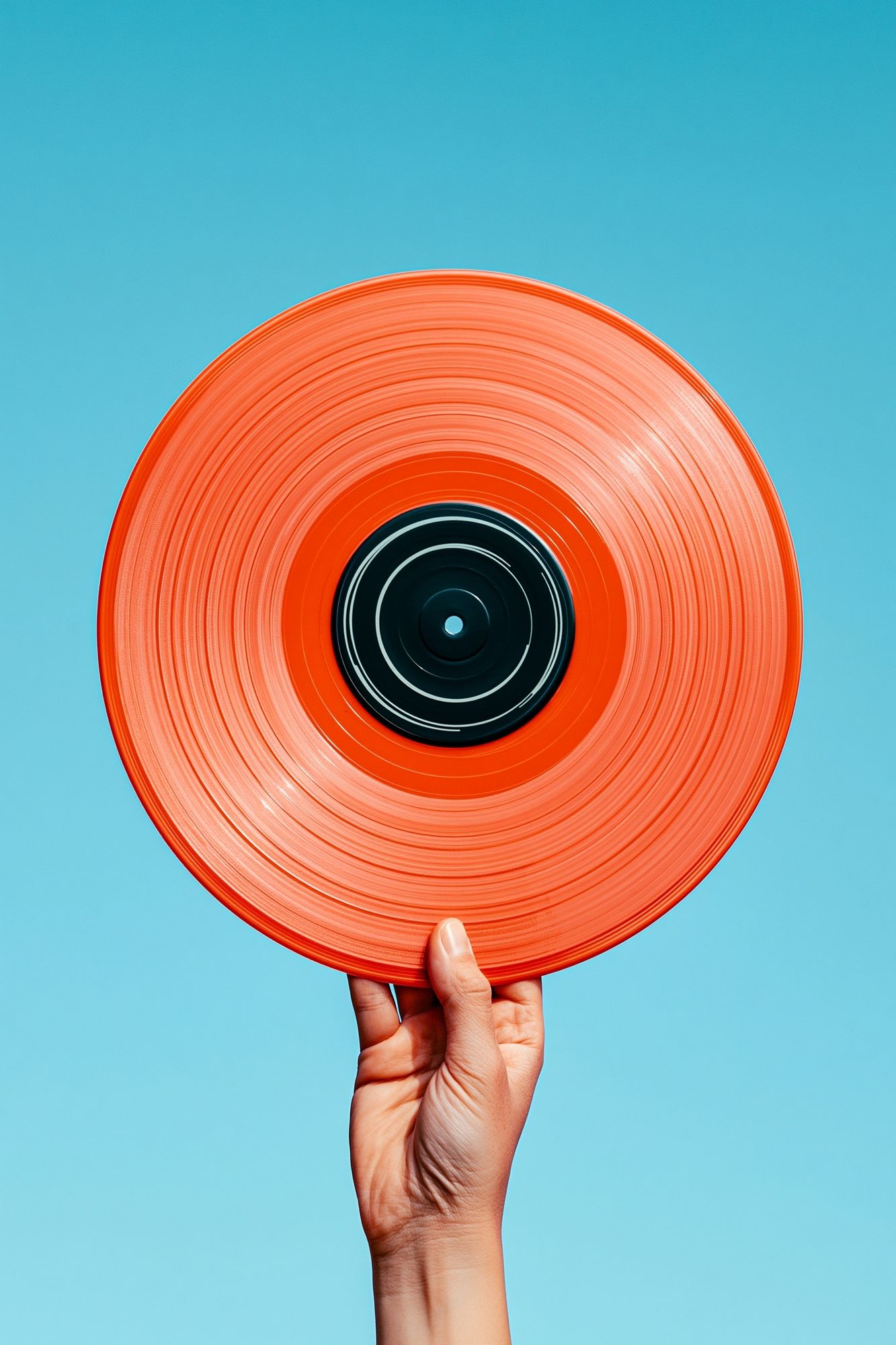 Orange Vinyl Record Photography Poster. poster detail