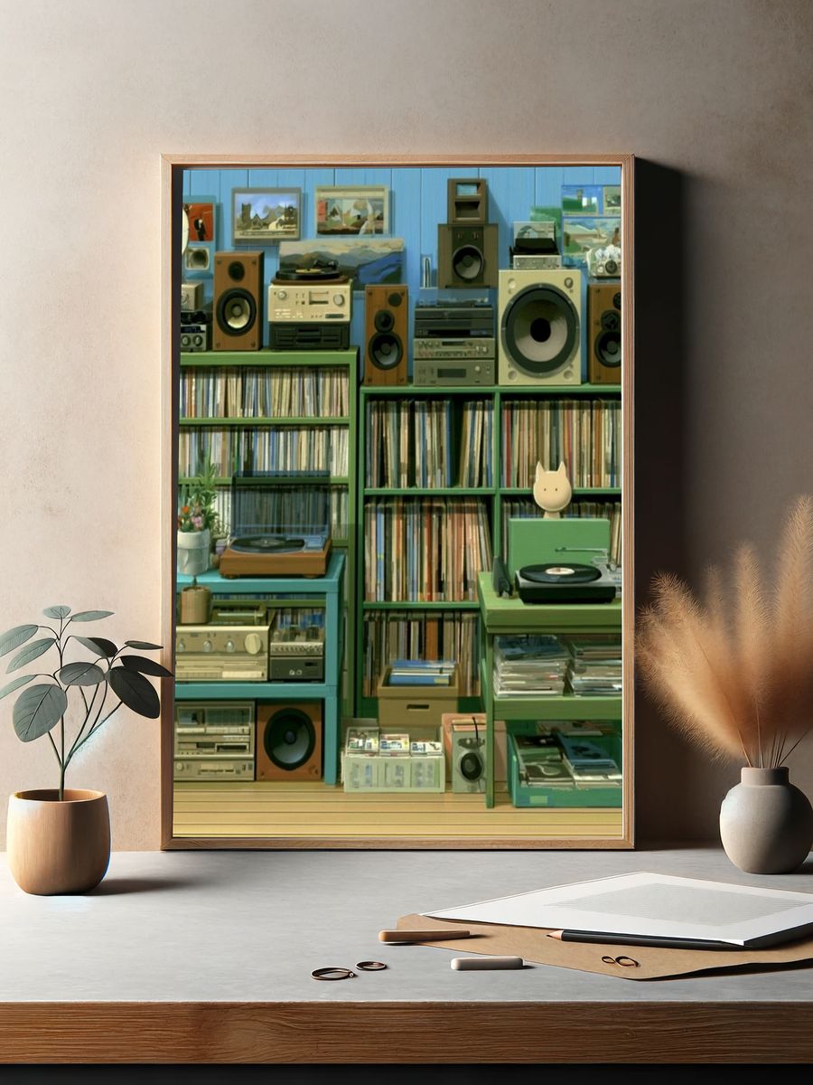 Vinyl Record Room Photography Poster. — room view 2