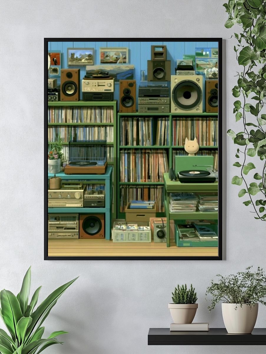 Vinyl Record Room Photography Poster. — room view 4