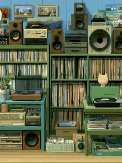 Vinyl Record Room Photography Poster.
