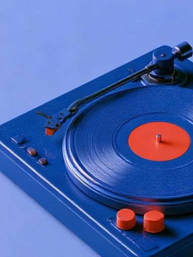 Blue Turntable Still Life Poster. poster — music art