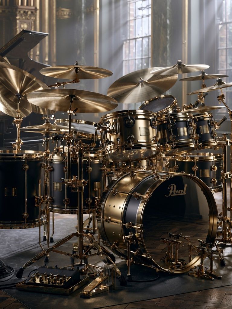 Luxury Drum Kit Photography Poster. poster — music art