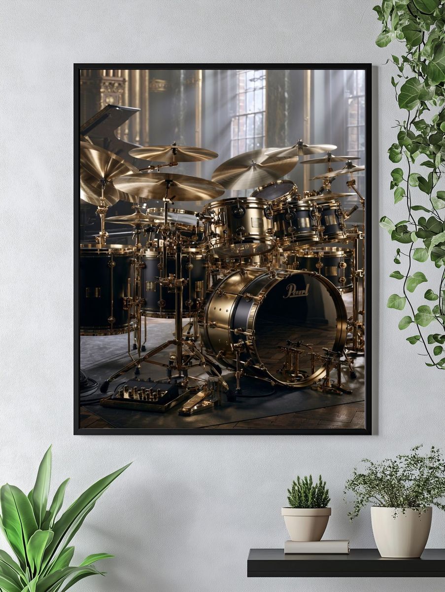 Luxury Drum Kit Photography Poster. — room view 4