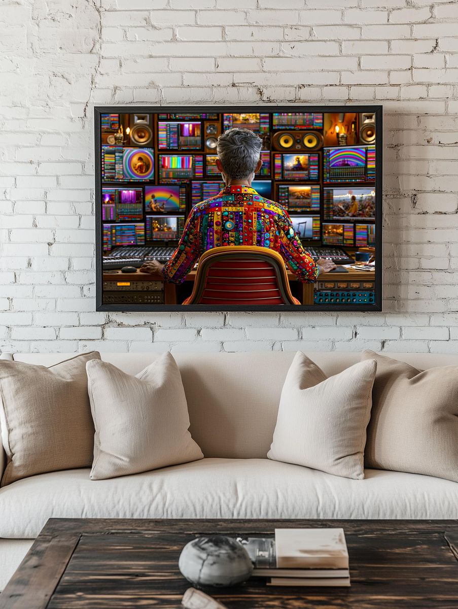 Colorful Music Producer Photography Poster. — room view 1