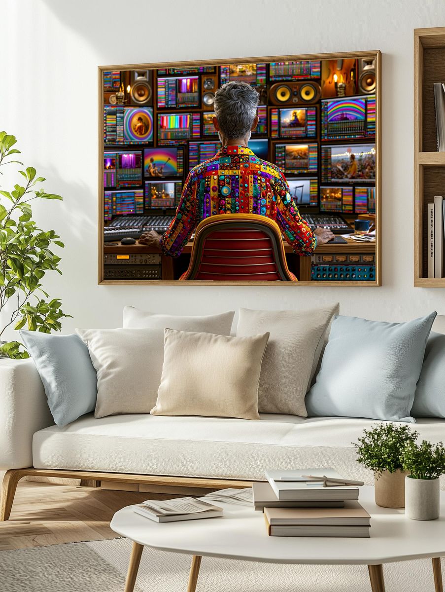 Colorful Music Producer Photography Poster. — room view 2