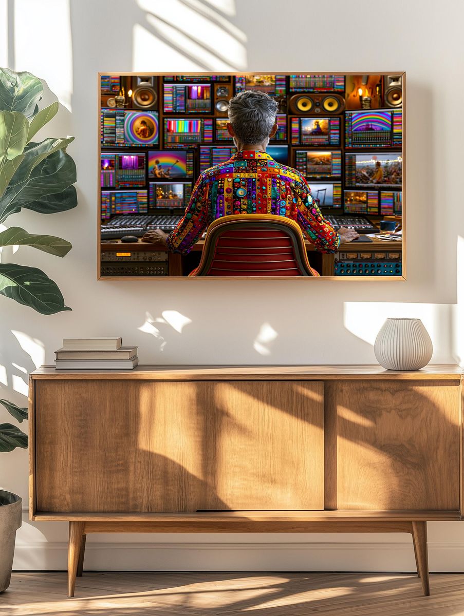 Colorful Music Producer Photography Poster. — room view 3