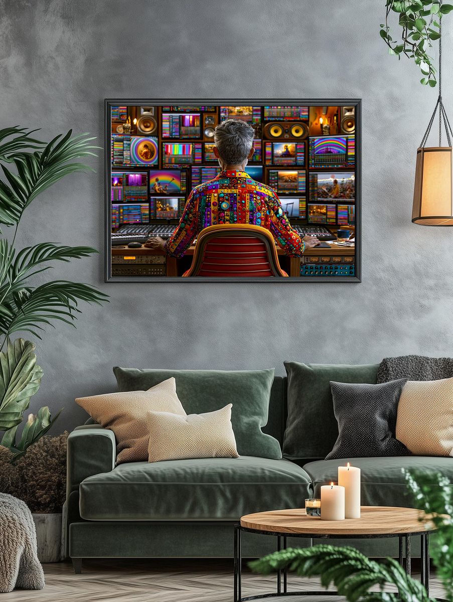 Colorful Music Producer Photography Poster. — room view 4