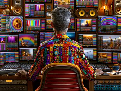 Colorful Music Producer Photography Poster.